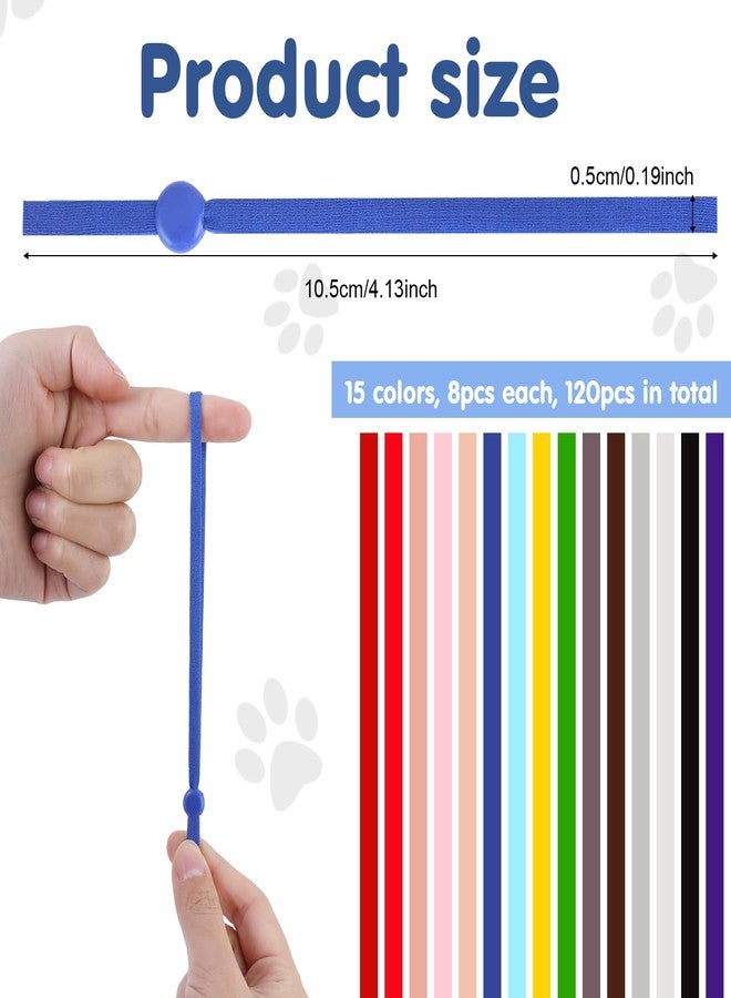 Binxus 120 Pcs Puppy Collars for Litter, Adjustable Soft Newborn Puppy Collars Tiny Kitten Collar, Elastic Whelping Collar for Puppies, Identification Loops for Small Pet Kittens Puppies (Colorful) - Image 2